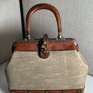 Vintage Etienne Aigner Hand Made Doctor Bag Satchel Purse Mid Century